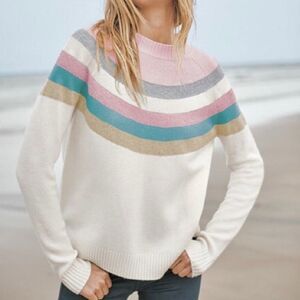 Boden Helena Wool Cashmere Blend Metallic Striped Sweater Size Small